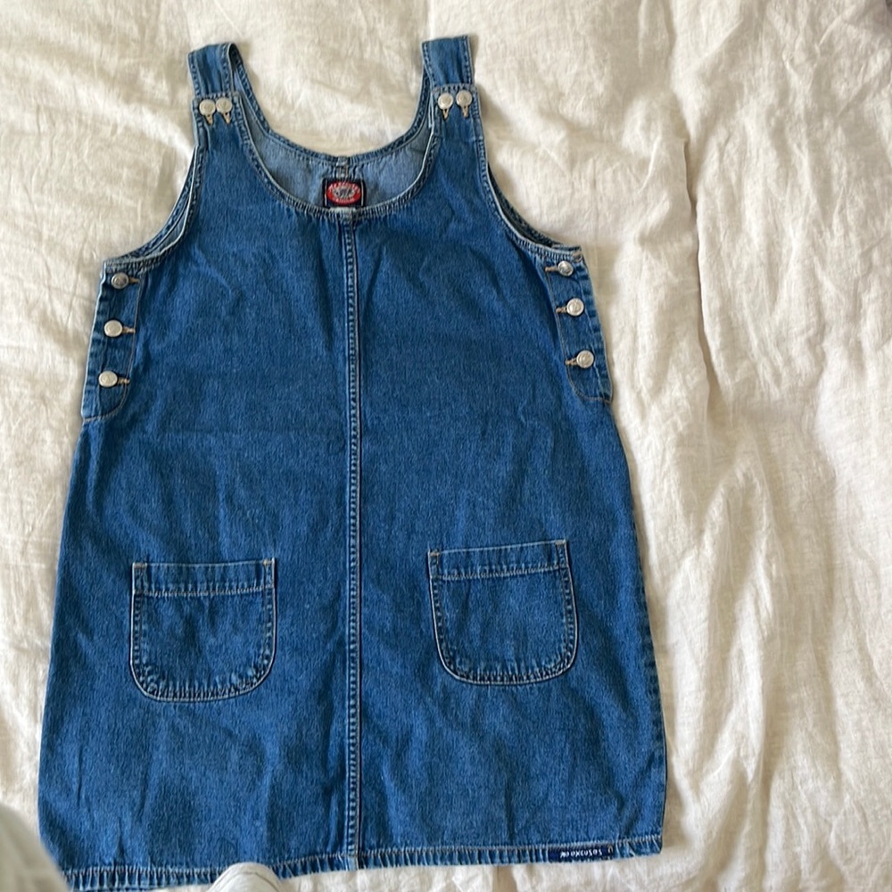 No Excuses vintage denim overall dress M